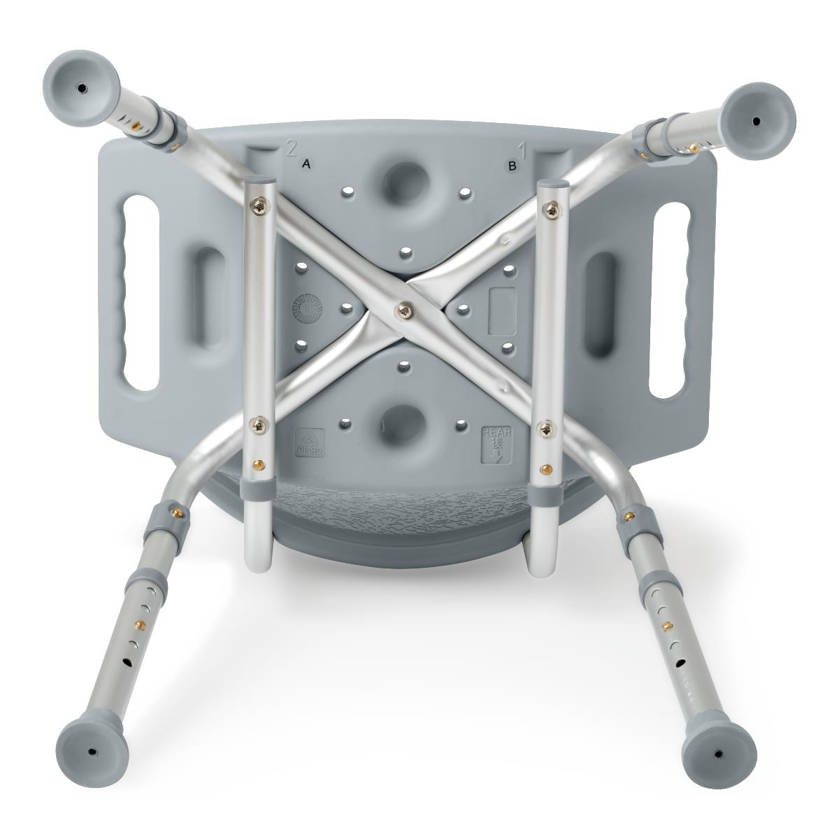 Medline Gray Knockdown Shower Chair with Back - 400 lb WT Capacity