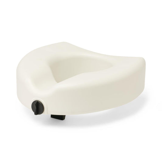 Medline 5" Raised Locking Toilet Seat, Microban Treated, No Arms, 350 lb. Weight Capacity, White
