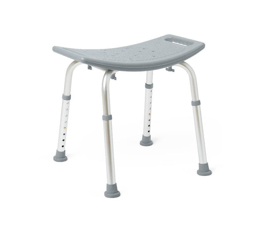 Silla de ducha Medline sin respaldo, altura del asiento de 35 a 52 cm, capacidad de peso de 181 kg