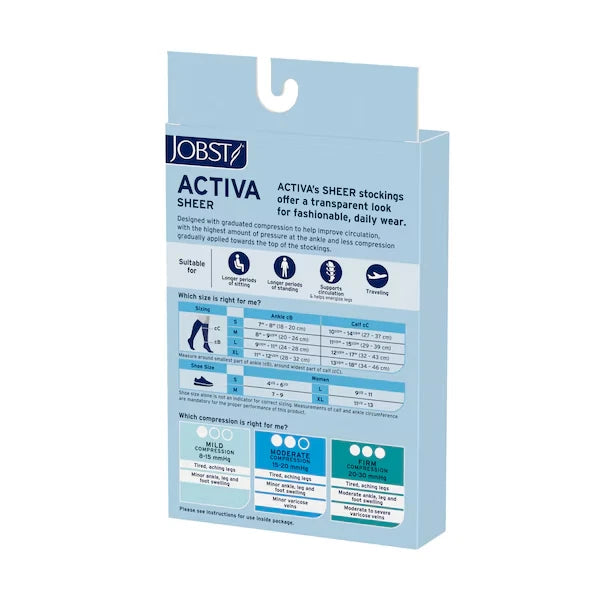 Jobst Activa Sheer 15-20 mmHg Knee High Closed Toe