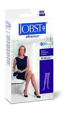 Jobst Women's Ultrasheer 30-40 mmHg Thigh High Close Toe With Lace Silicone Strip Band - Scrubsnmed