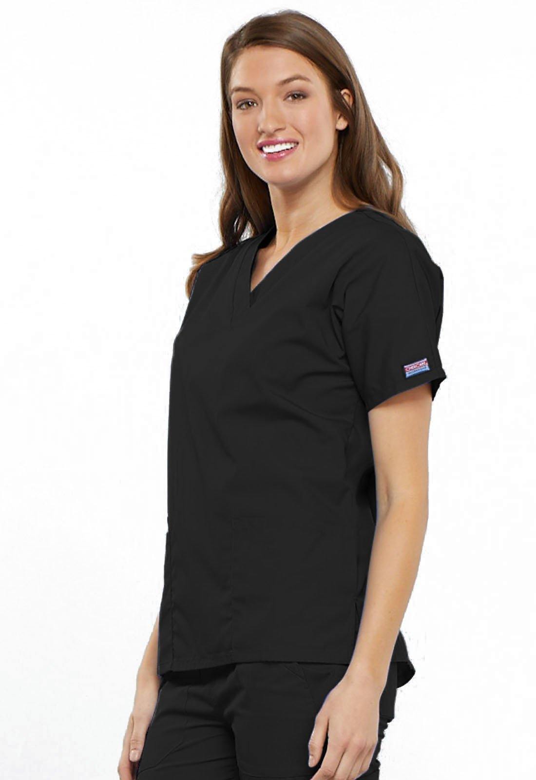 Cherokee WorkWear Originals V-Neck Scrub Top Black 4700 - Scrubsnmed