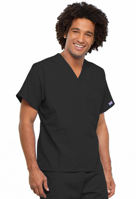 Cherokee WorkWear Originals Unisex V-Neck Tunic in Black - Scrubsnmed