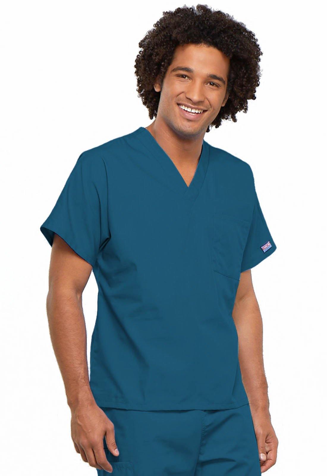 Cherokee WorkWear Originals Unisex V-Neck Tunic in Caribbean - Scrubsnmed