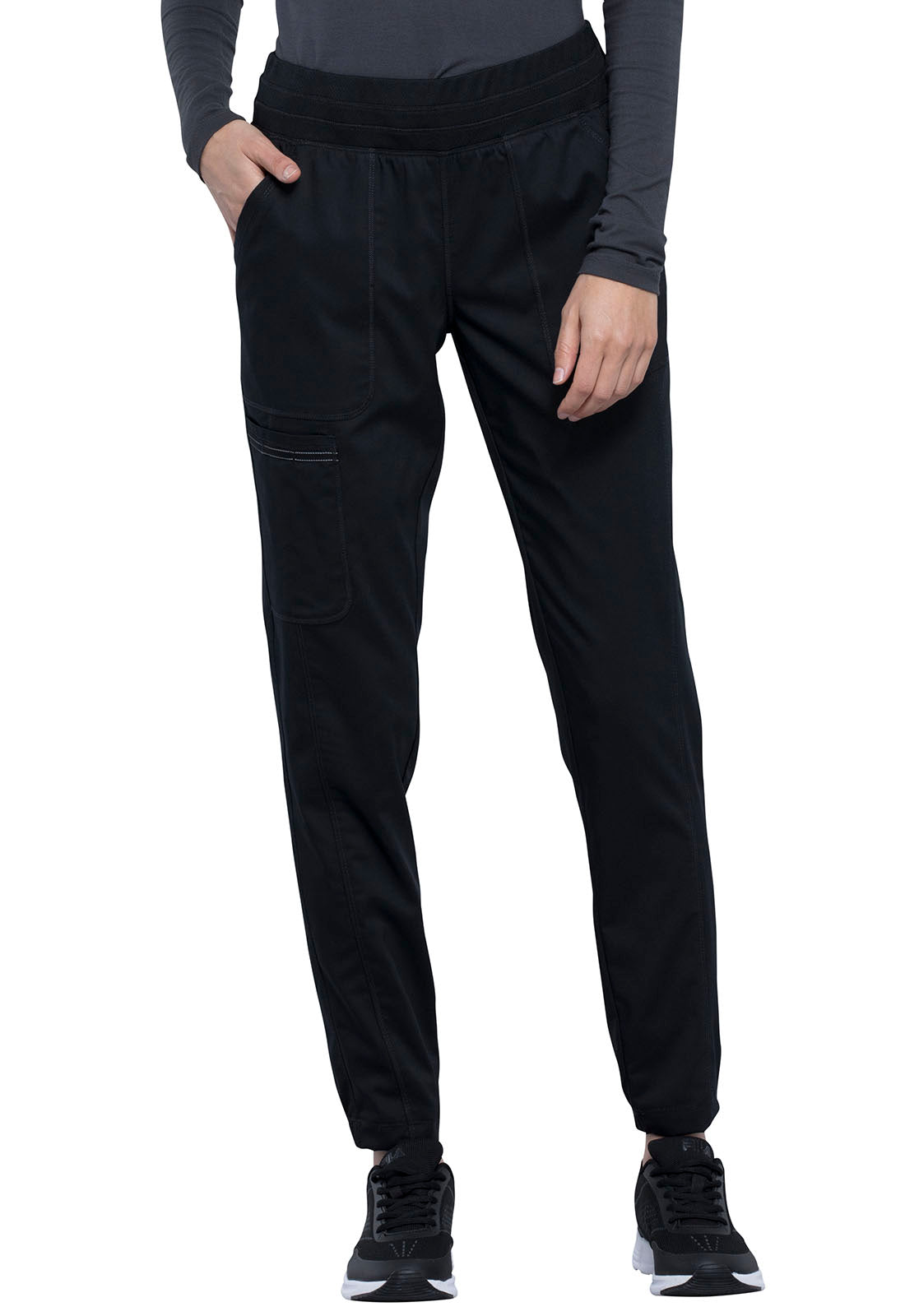 Cherokee Revolution Natural Rise Jogger Scrub Pants in Black