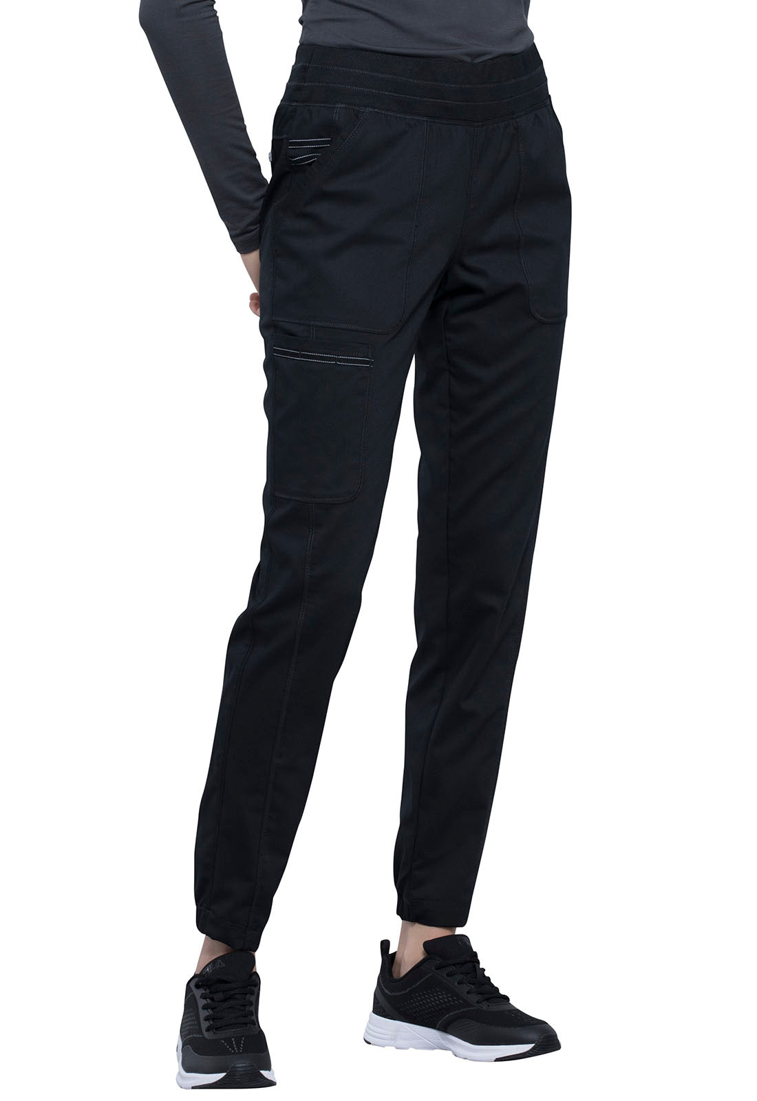 Cherokee Revolution Natural Rise Jogger Scrub Pants in Black