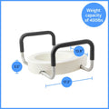 Medline 3.5" Standard Toilet Seat Riser with Arms, 400 lb. Weight Capacity