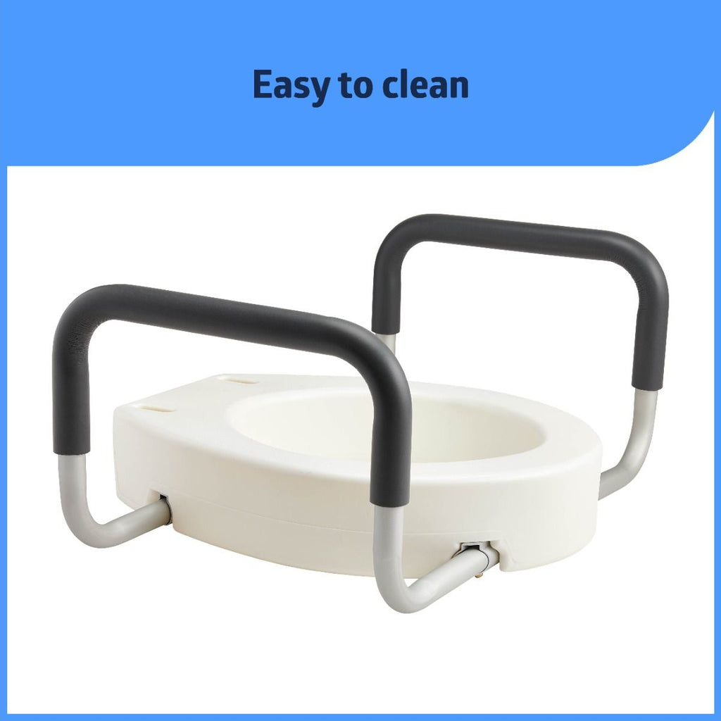 Medline 3.5" Standard Toilet Seat Riser with Arms, 400 lb. Weight Capacity
