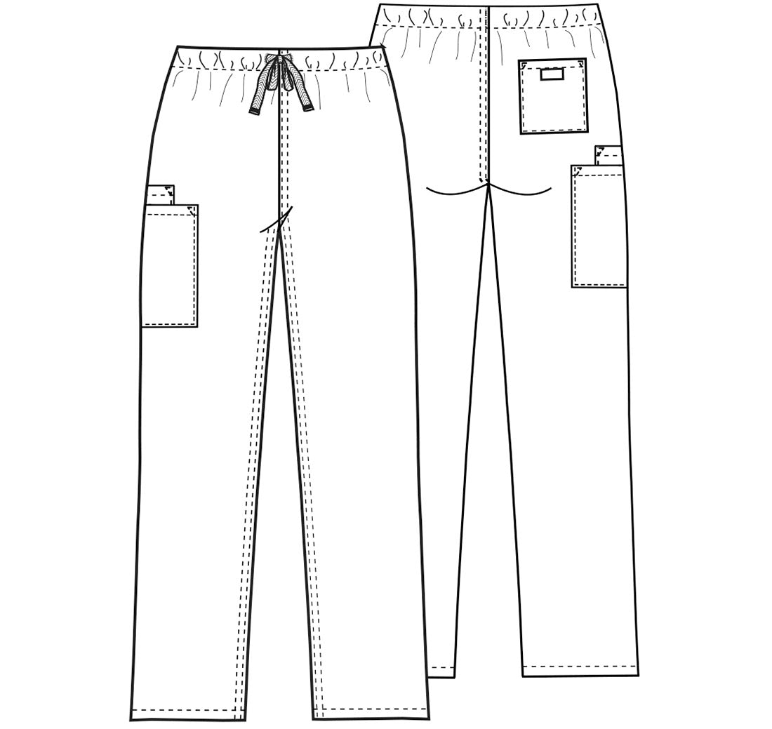 Cherokee Workwear Originals Unisex Drawstring Cargo Scrub Pants in Royal