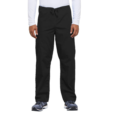 Cherokee Workwear Originals Unisex Drawstring Cargo Scrub Pants in Black