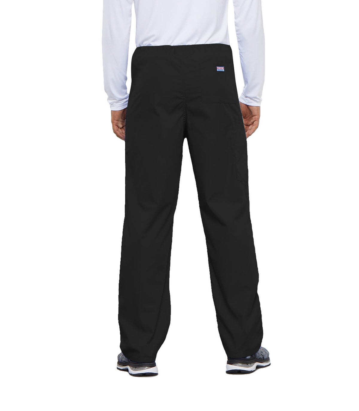 Cherokee Workwear Originals Unisex Drawstring Cargo Scrub Pants in Black