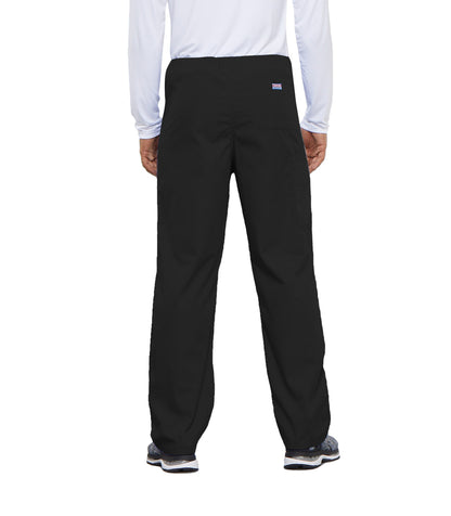 Cherokee Workwear Originals Unisex Drawstring Cargo Scrub Pants in Black