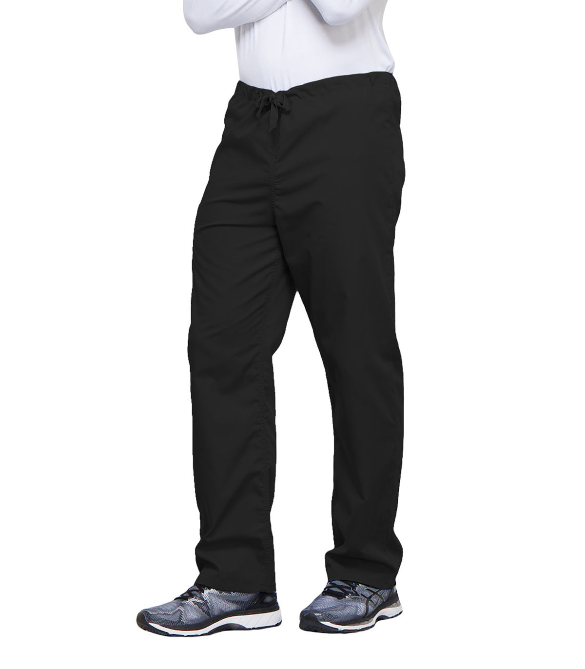 Cherokee Workwear Originals Unisex Drawstring Cargo Scrub Pants in Black
