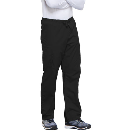 Cherokee Workwear Originals Unisex Drawstring Cargo Scrub Pants in Black