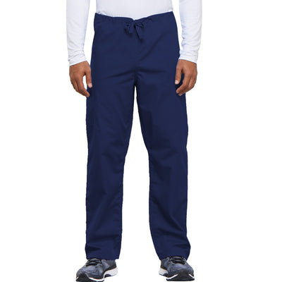 Cherokee Workwear Originals Unisex Drawstring Cargo Scrub Pants in Navy