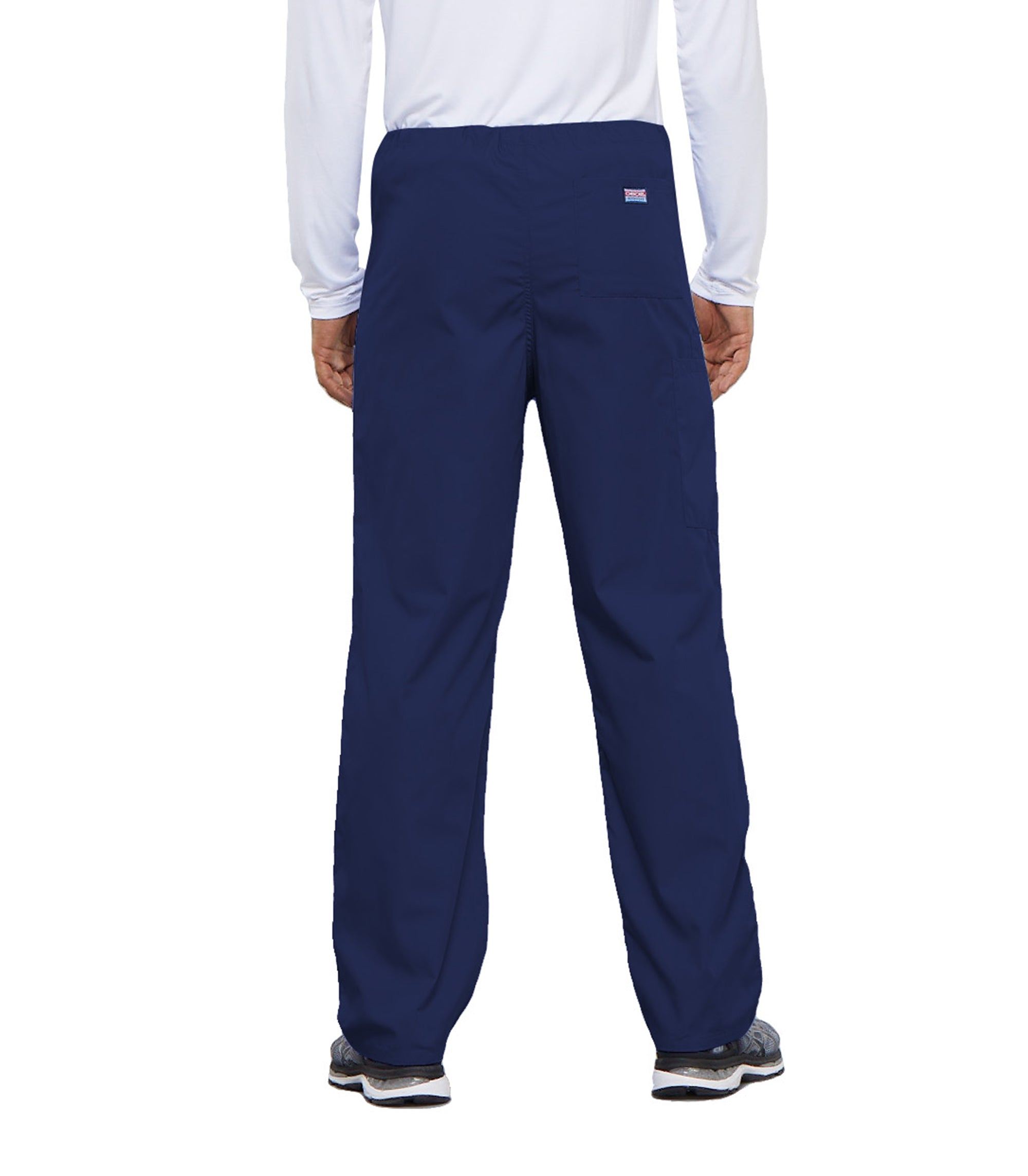 Cherokee Workwear Originals Unisex Drawstring Cargo Scrub Pants in Navy
