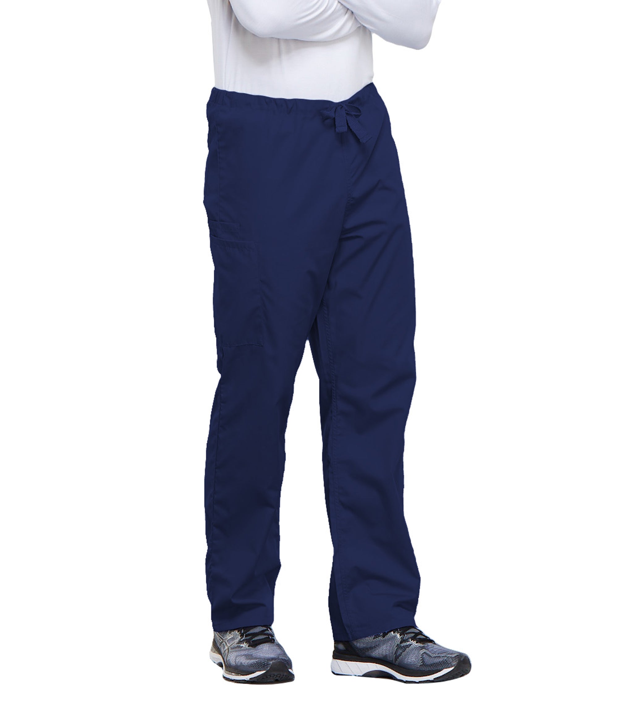 Cherokee Workwear Originals Unisex Drawstring Cargo Scrub Pants in Navy