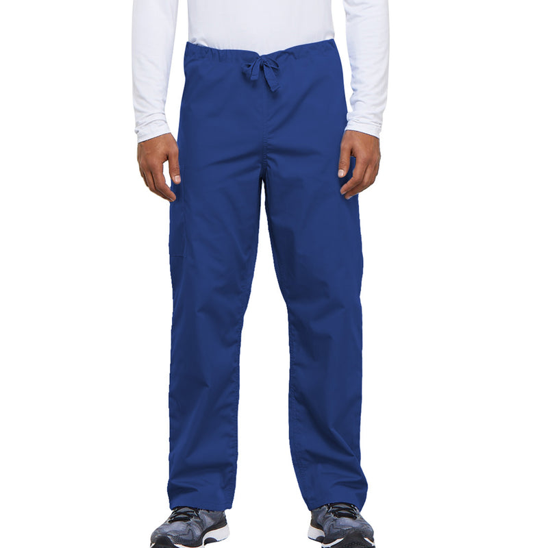Cherokee Workwear Originals Unisex Drawstring Cargo Scrub Pants in Royal
