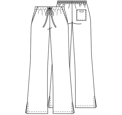 Cherokee Natural Rise Flare Leg Drawstring Womens Scrub Pants in Black