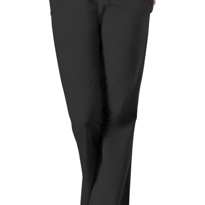 Cherokee Natural Rise Flare Leg Drawstring Womens Scrub Pants in Black