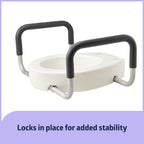 Elevador de asiento de inodoro estándar Medline de 3.5" con brazos, capacidad de peso de 400 lb 