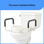 Elevador de asiento de inodoro estándar Medline de 3.5" con brazos, capacidad de peso de 400 lb 