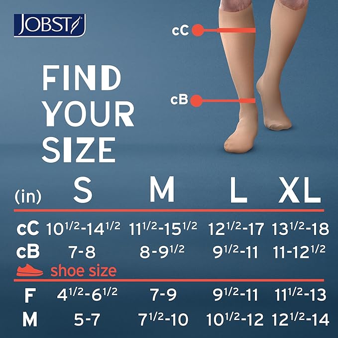 JOBST ACTIVA Opaque 20-30 mmHg Compression Socks Knee High Closed Toe