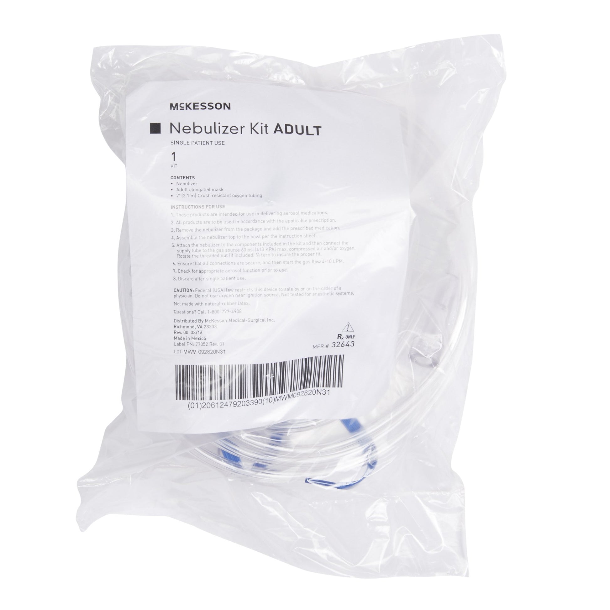 Máscaras de oxígeno desechables con conector estándar