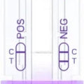 Amazewell test strip with purple and white design