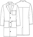 Cherokee 38" Men's Lab Coat in White