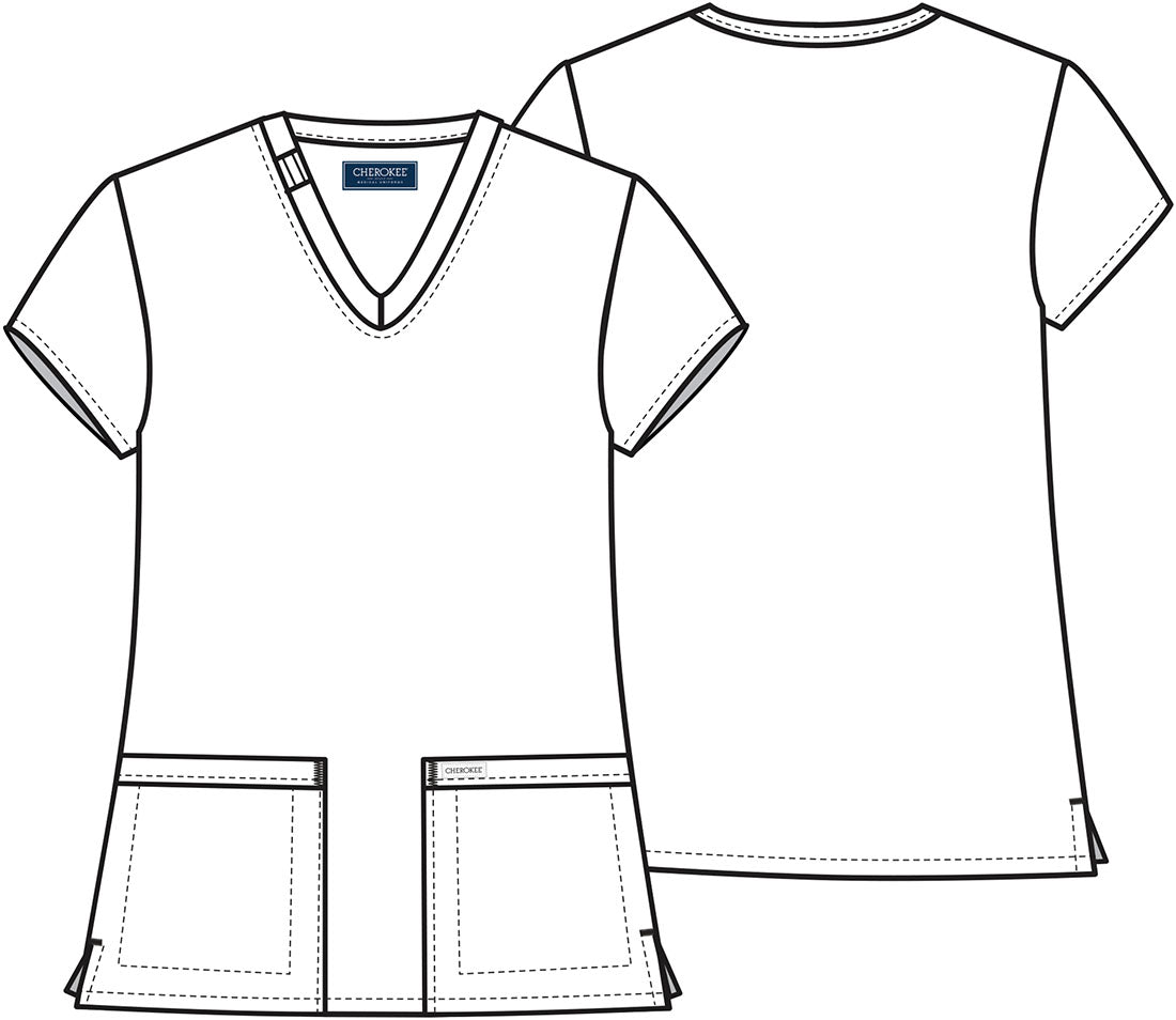 Cherokee Women's WorkWear Originals Ultra V-Neck Scrub Top in Black