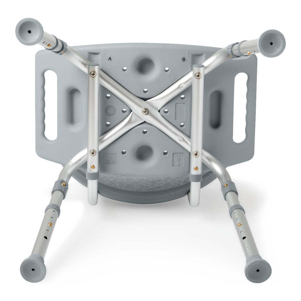 Medline Gray Knockdown Shower Chair with Back - 400 lb WT Capacity