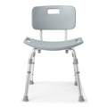 Medline Gray Knockdown Shower Chair with Back - 400 lb WT Capacity