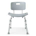 Medline Gray Knockdown Shower Chair with Back - 400 lb WT Capacity