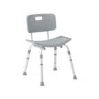 Medline Gray Knockdown Shower Chair with Back - 400 lb WT Capacity
