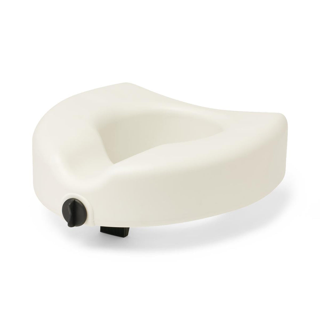 Medline 5" Raised Locking Toilet Seat, Microban Treated, No Arms, 350 lb. Weight Capacity, White