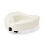Asiento de inodoro Medline elevado con bloqueo de 5", tratado con Microban, sin brazos, capacidad de peso de 350 lb, blanco