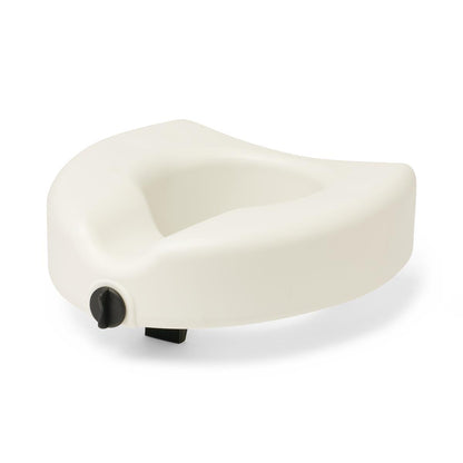Medline 5" Raised Locking Toilet Seat, Microban Treated, No Arms, 350 lb. Weight Capacity, White