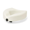 Medline 5" Raised Locking Toilet Seat, Microban Treated, No Arms, 350 lb. Weight Capacity, White