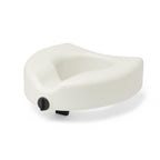 Asiento de inodoro Medline elevado con bloqueo de 5", tratado con Microban, sin brazos, capacidad de peso de 350 lb, blanco