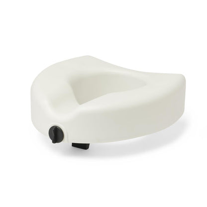Medline 5" Raised Locking Toilet Seat, Microban Treated, No Arms, 350 lb. Weight Capacity, White