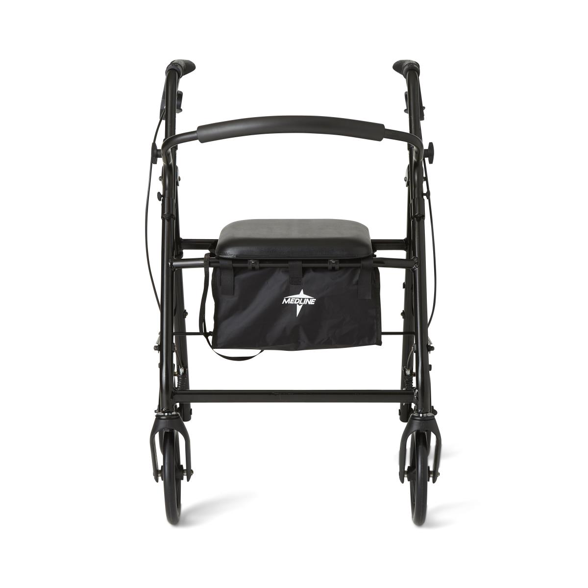 Medline Basic Steel Rollator in Black with 8" Wheels