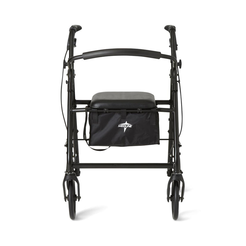 Medline Basic Steel Rollator in Black with 8" Wheels