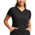 Cherokee WorkWear Revolution V-Neck Scrub Top in Black