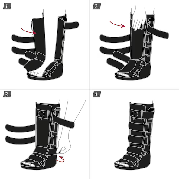 Bota para caminar Ankle Walker: longitud corta o larga