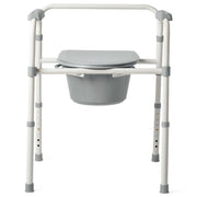 Medline 3-in-1 Folding Steel Commode 350lb WT Capacity