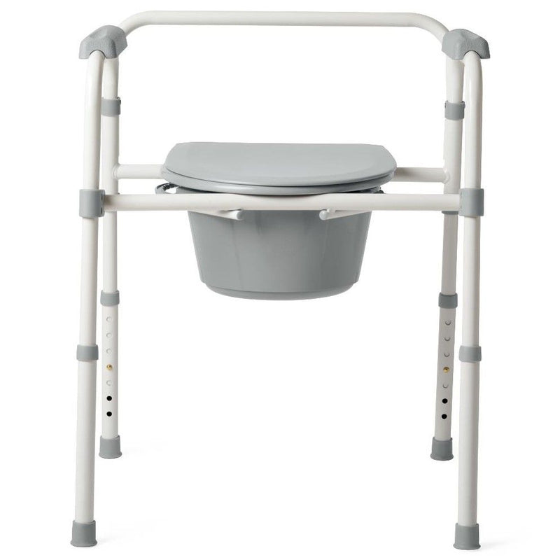Medline 3-in-1 Folding Steel Commode 350lb WT Capacity