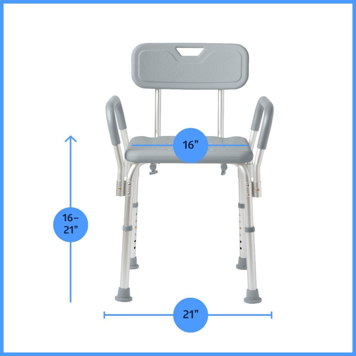 Banco de baño Knockdown de Medline con brazos y respaldo