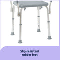 Medline Shower Chair/Bath Bench with Arms, Knockdown, 350 lb. Weight Capacity
