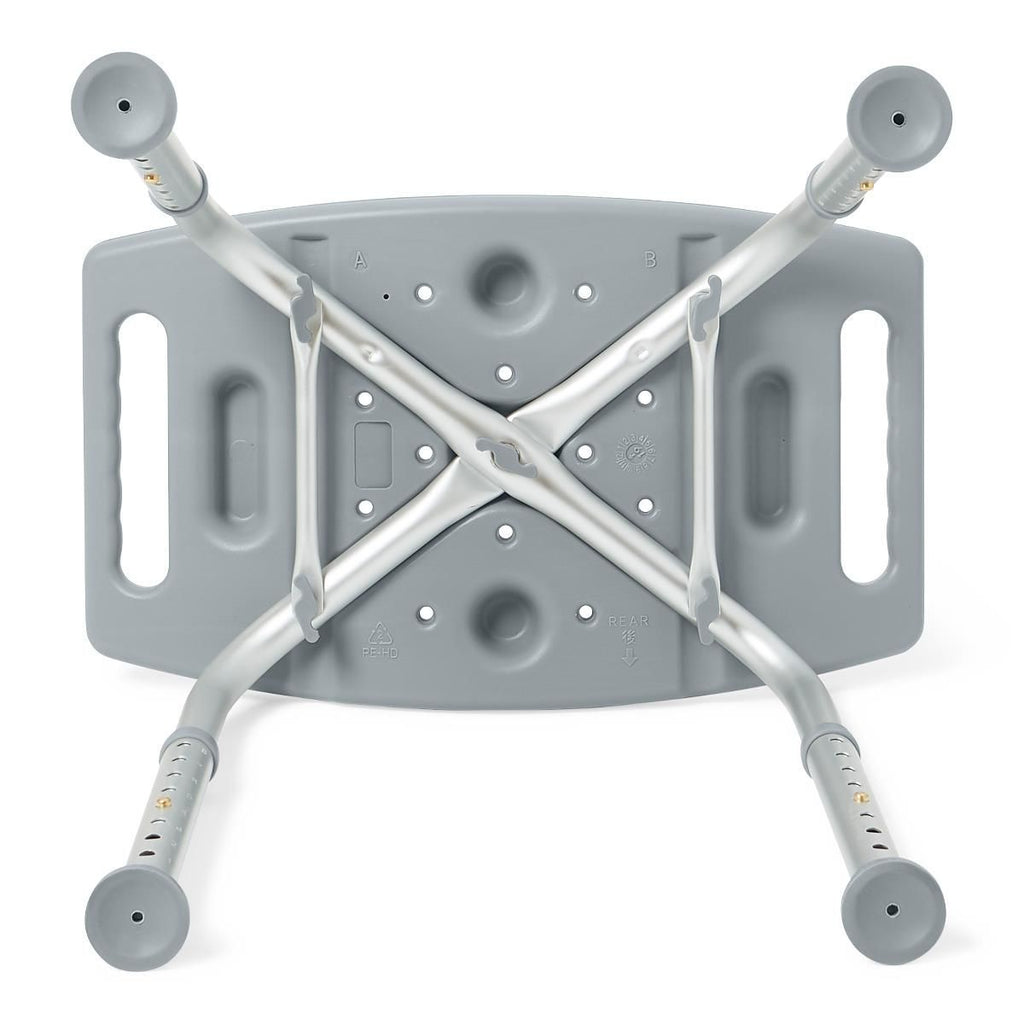 Medline Shower Chair without Back, 13.75"-20.5" Seat Height, 400 lb. Weight Capacity